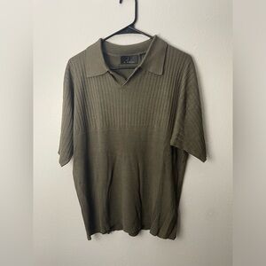J. Ferrar 100% Silk Short Sleeve Tee Brown Mens Size Large
